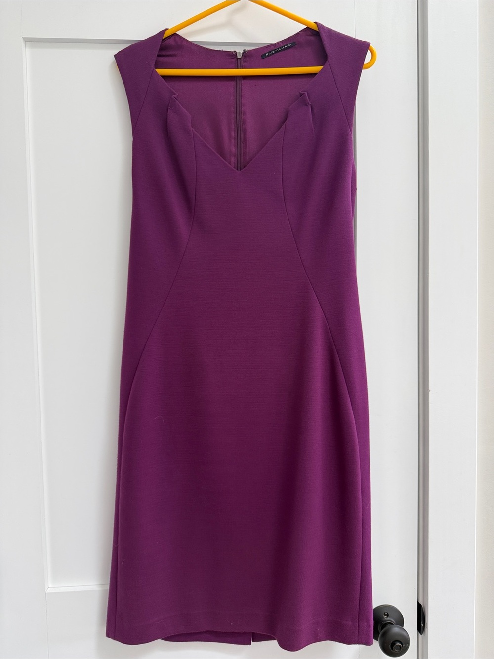 Elie Tahari Purple Sleeveless Sheath Dress